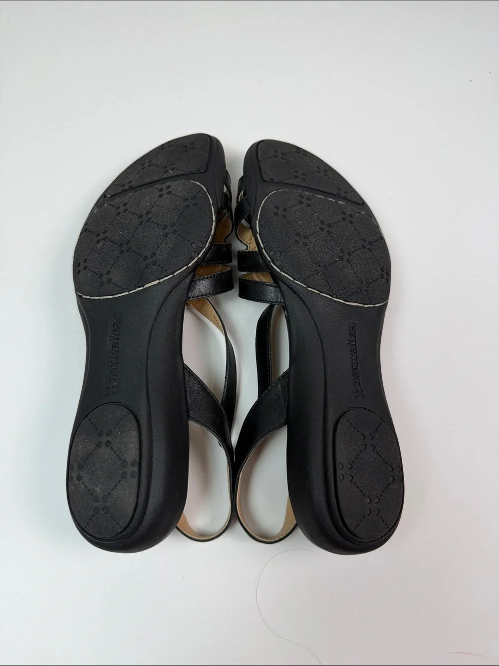 Naturalizer Catrina Black Leather Comfort Slingback 9.5M Walking Comfort Sandals